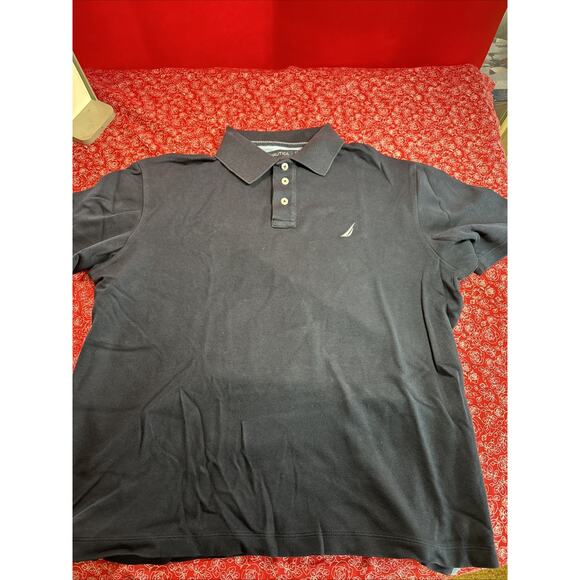 Nautica Polo Shirt Mens Medium True Deck Short Sleeve Blue Classic Sailing V1 - Picture 1 of 3